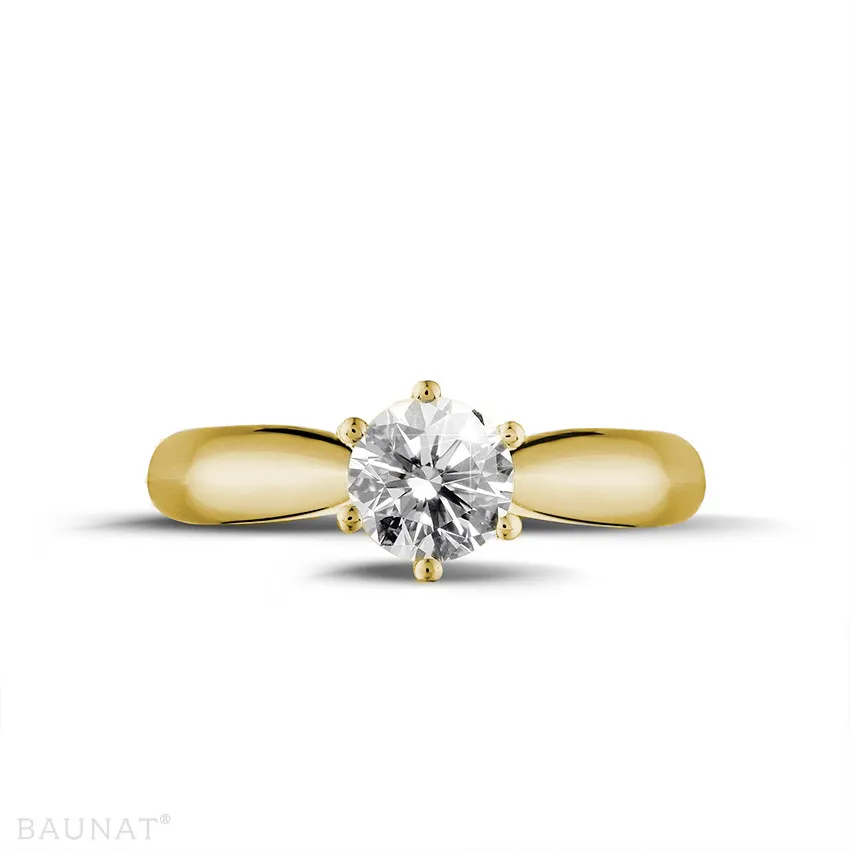 0.50 quilates anillo solitario diamante en oro amarillo 
