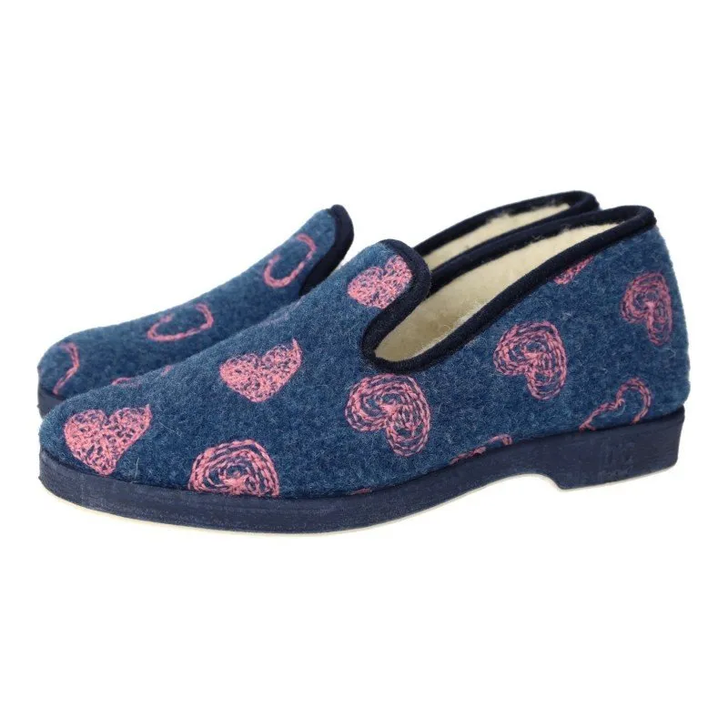 332 Zapatillas de lana color MARINO
