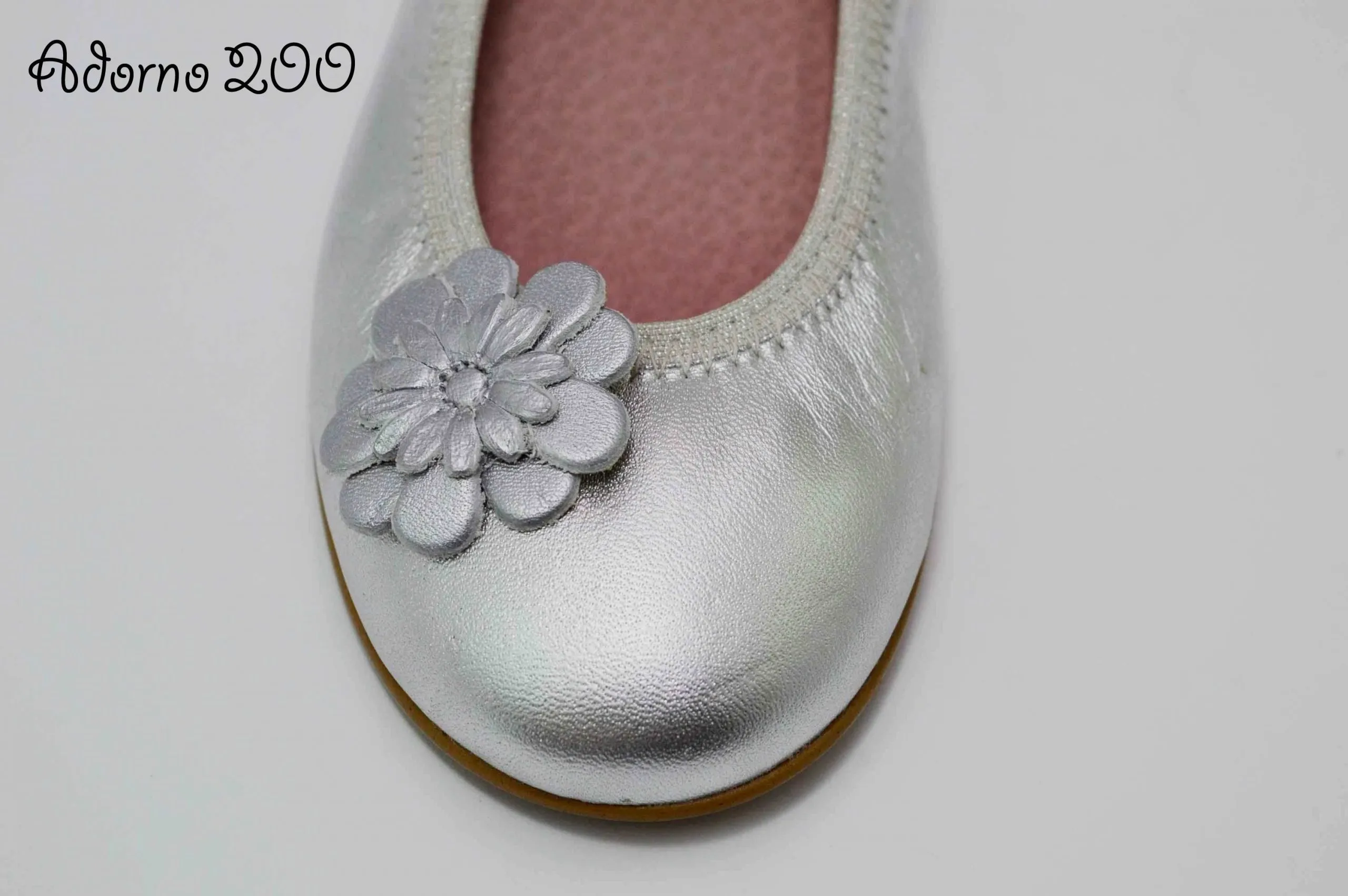 Adornos flor de piel en plata para zapatos