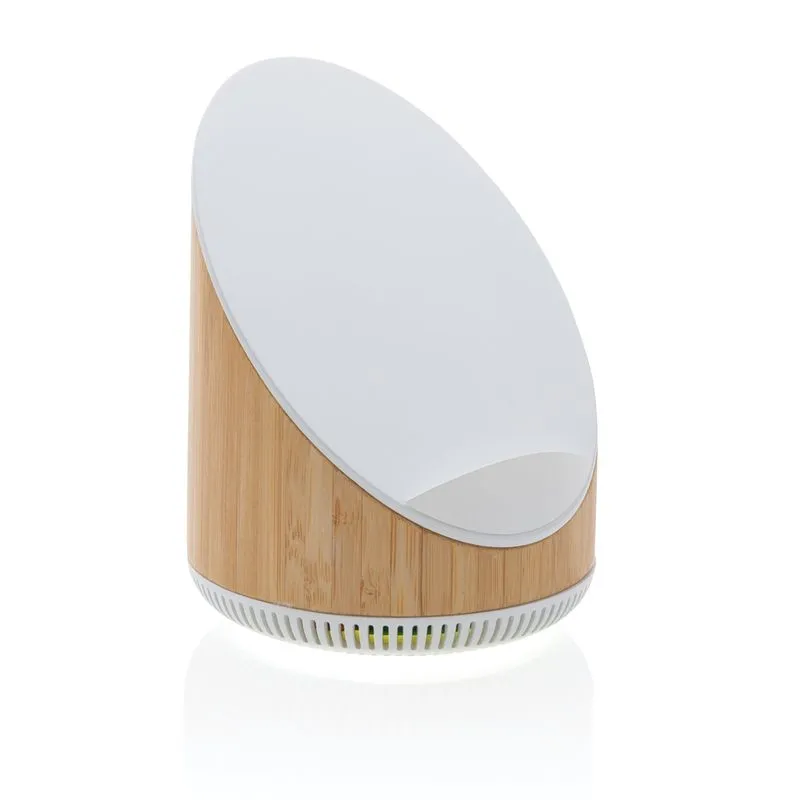 Altavoz de bambú personalizado con carga inalámbrica Ovate