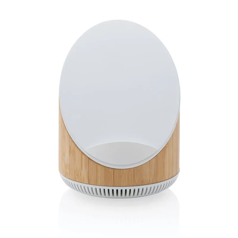 Altavoz de bambú personalizado con carga inalámbrica Ovate