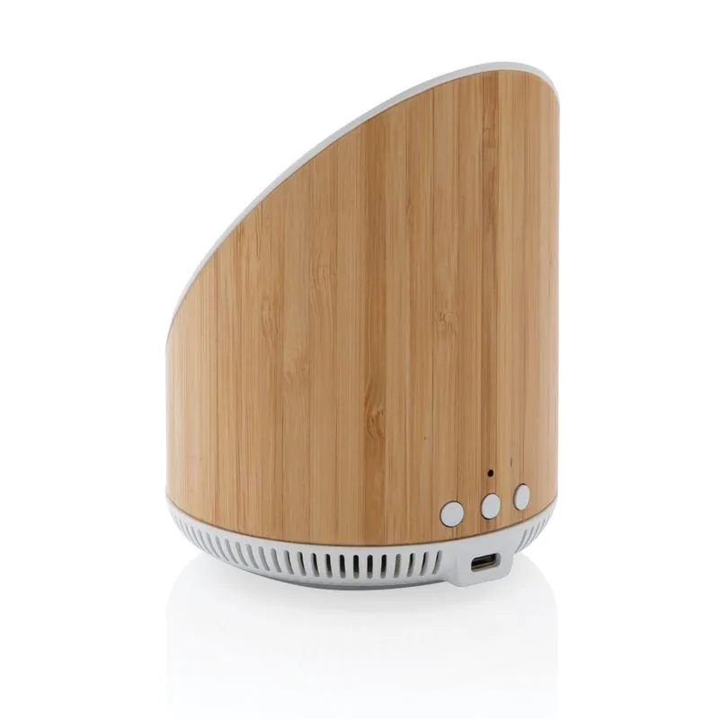 Altavoz de bambú personalizado con carga inalámbrica Ovate