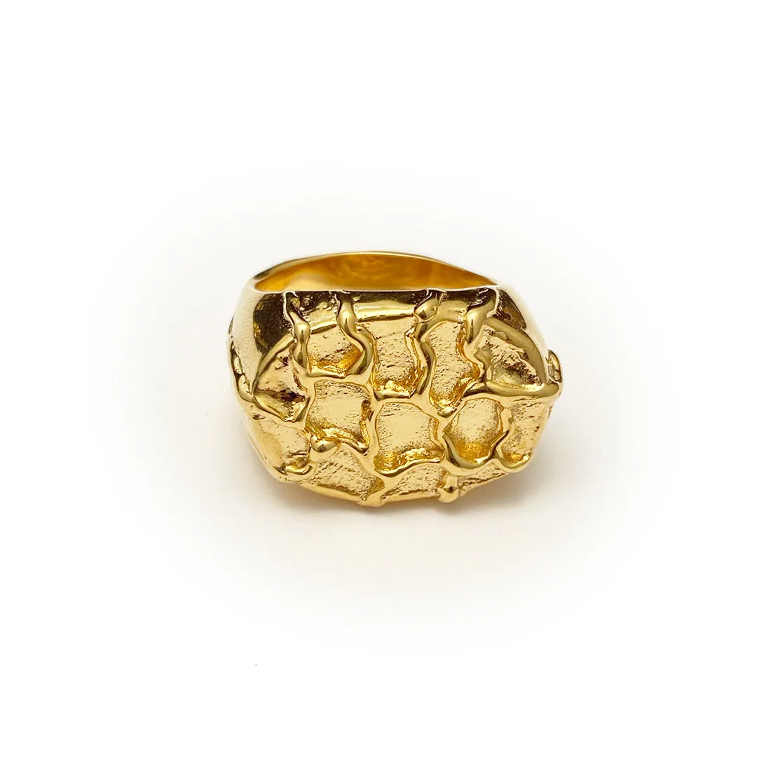 ANILLO POZA OVALADA  ORO