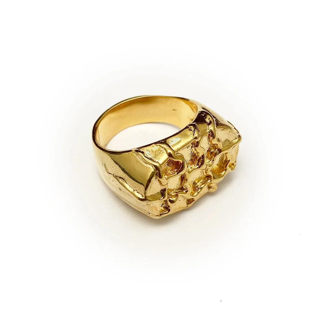 ANILLO POZA OVALADA  ORO