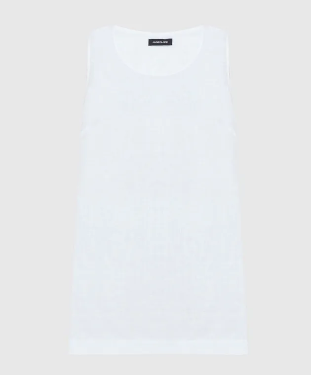 ANNECLAIRE Blue linen top