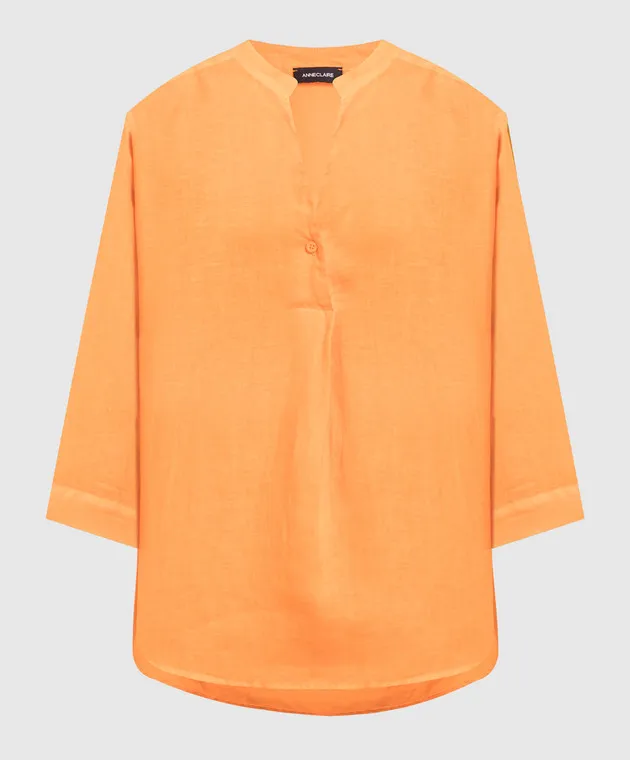ANNECLAIRE Orange linen blouse