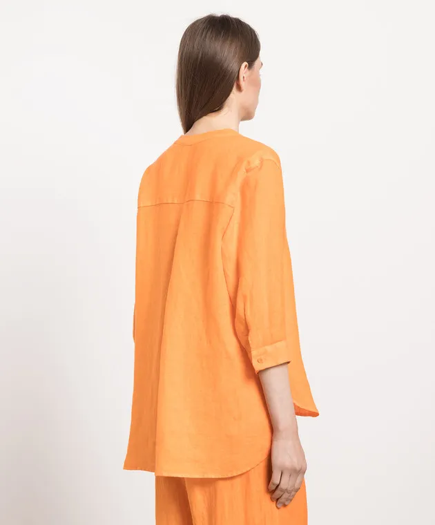 ANNECLAIRE Orange linen blouse