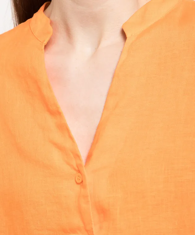 ANNECLAIRE Orange linen blouse