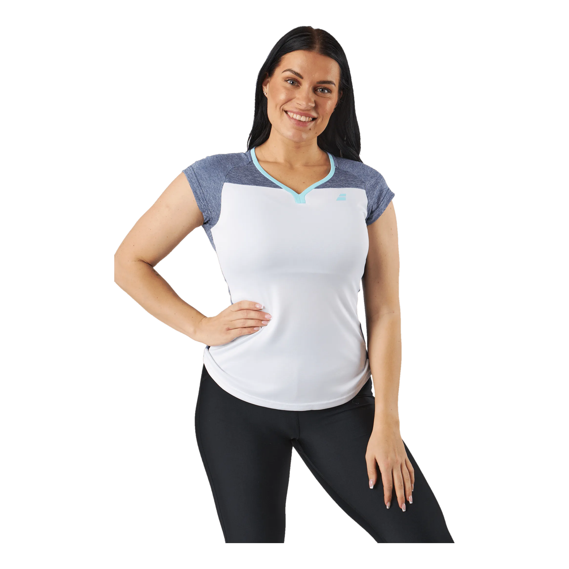 Babolat Cap Sleeve Top Play White Blue