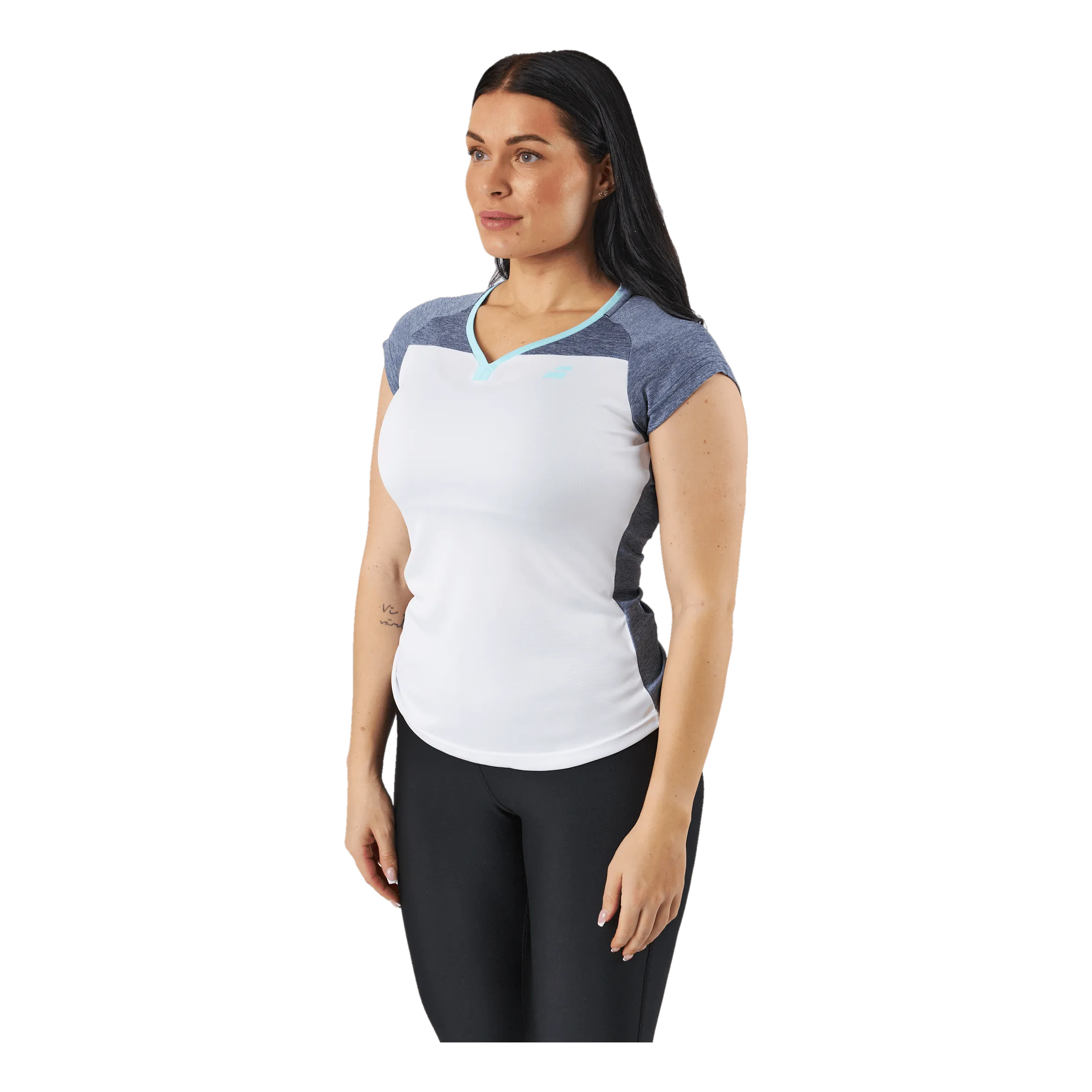 Babolat Cap Sleeve Top Play White Blue