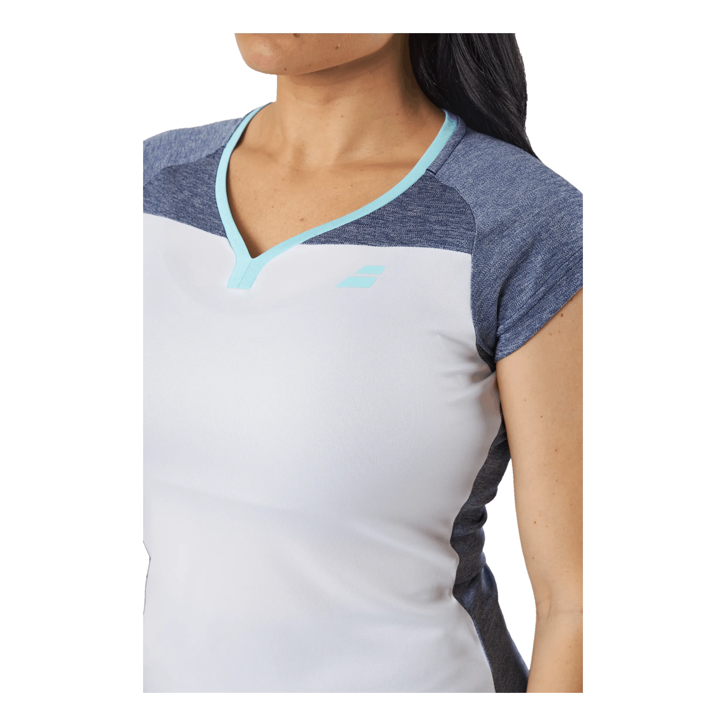 Babolat Cap Sleeve Top Play White Blue