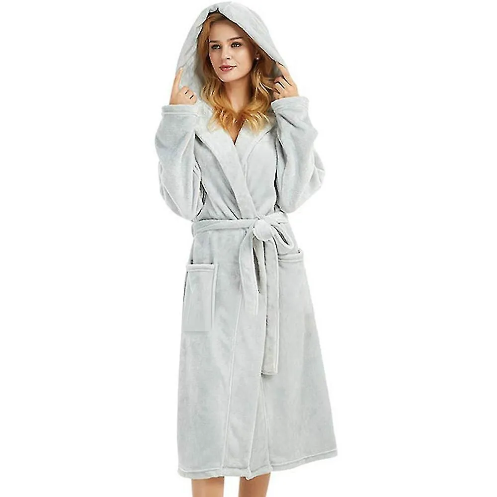 Batas con capucha para hombre Albornoces de vellón de lujo Batas de vestir Ropa de dormir Ropa de estar por casa L