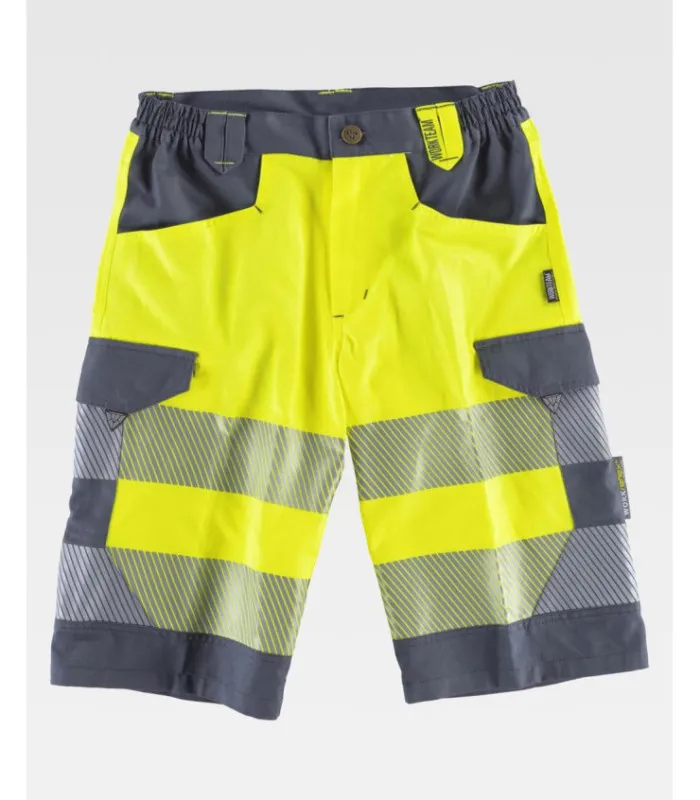 Bermuda combinada con alta visibilidad y cintas reflectantes segmentadas C2705