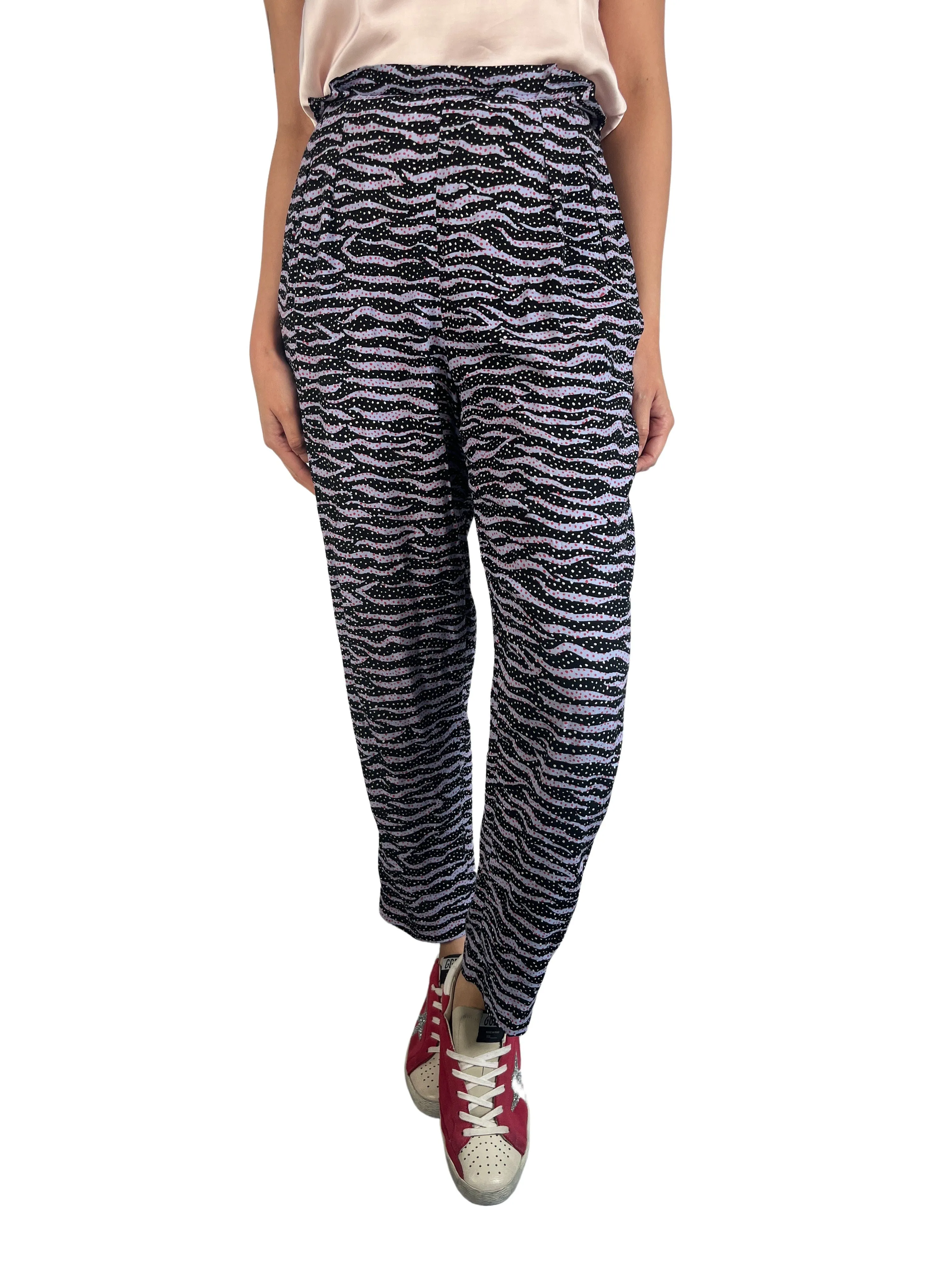 BIMBA Y LOLA Pantalón Negro Polka Dots