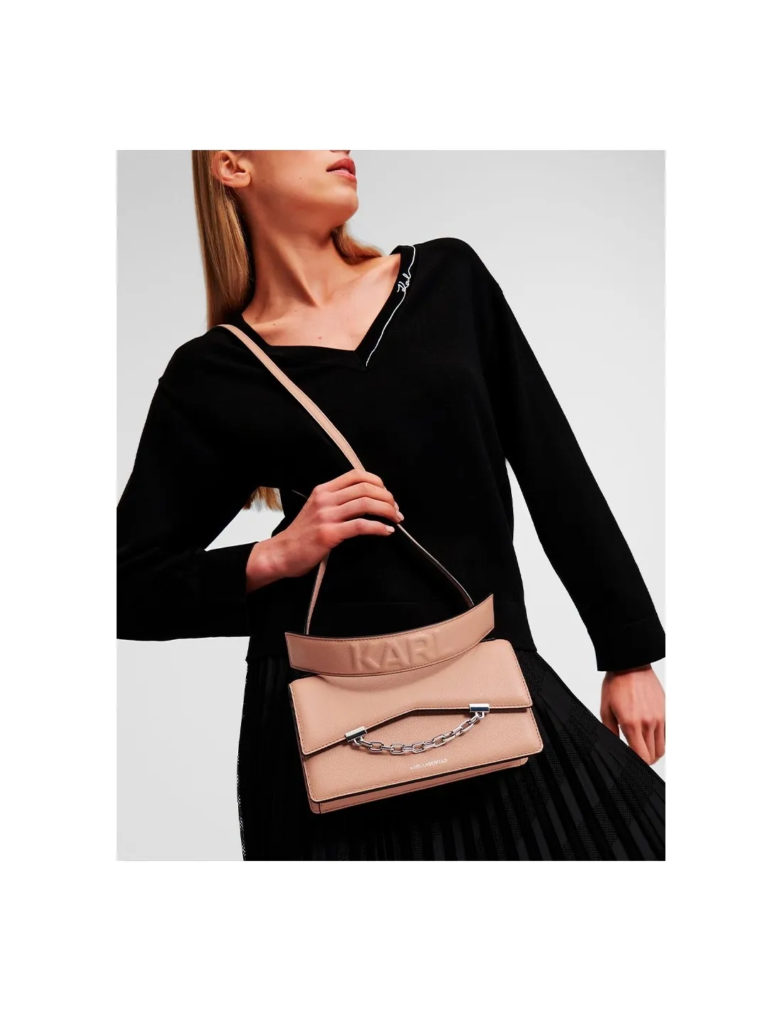 Bolso de hombro beige K/Seven