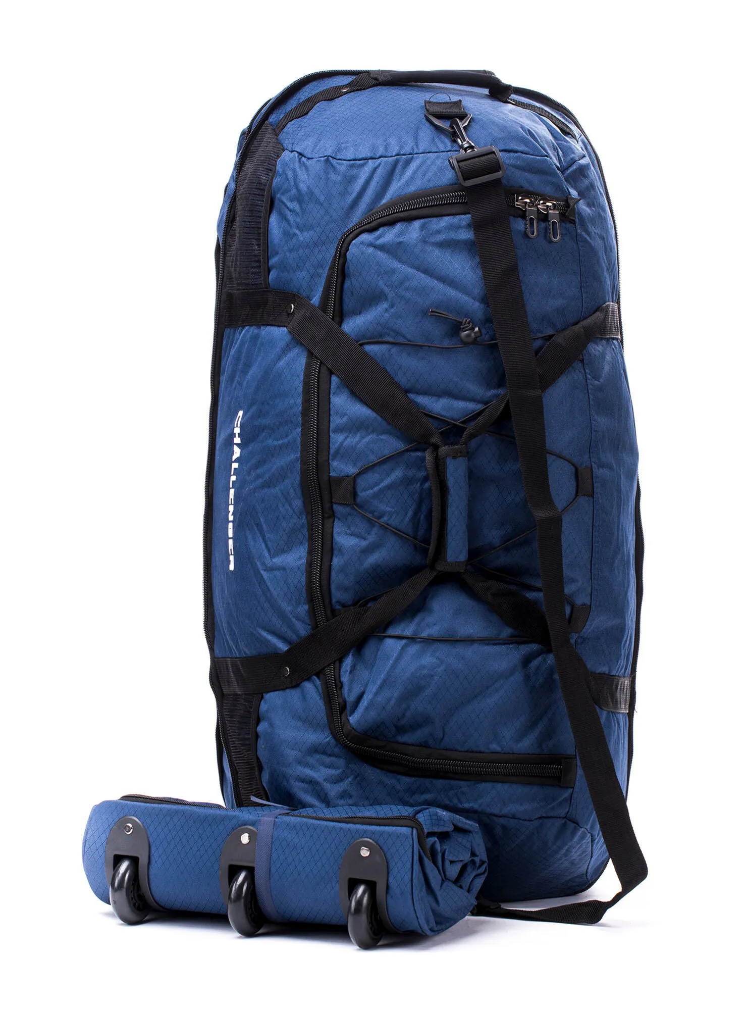 BOLSO ENROLLABLE CON RUEDAS CHALLENGER  AZUL