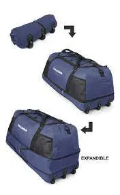 BOLSO ENROLLABLE CON RUEDAS CHALLENGER  AZUL