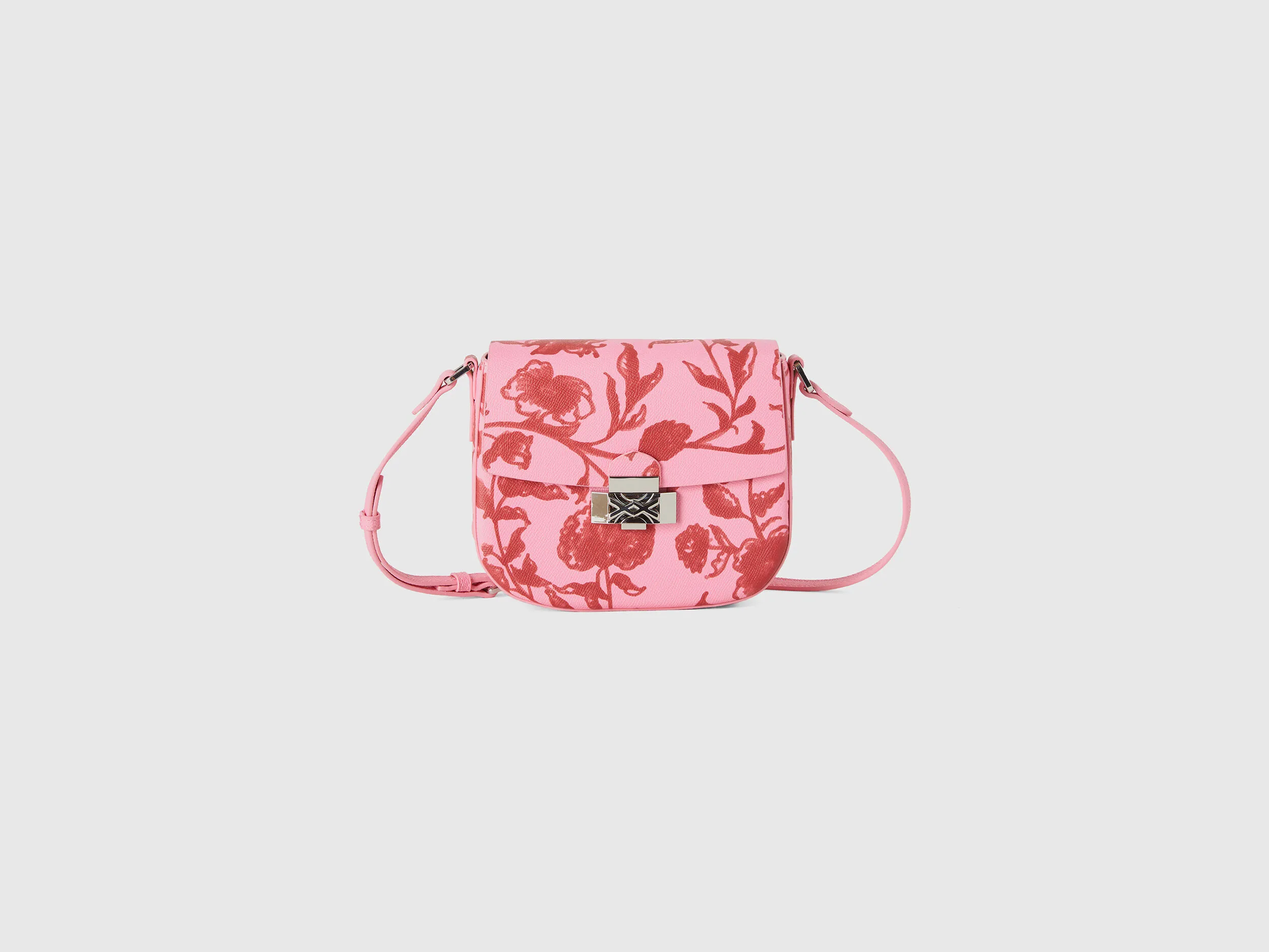 Bolso rosa pastel con estampado floral