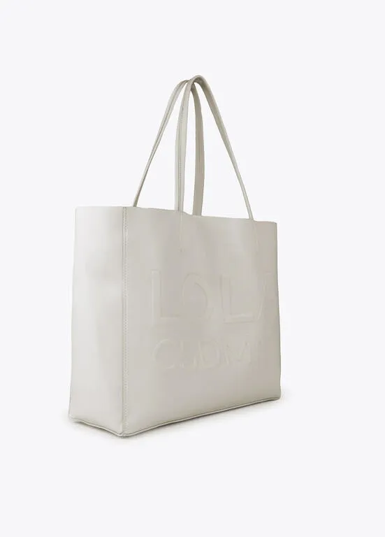 Bolso shopper con logo en relieve CRUDO Lola Casademunt