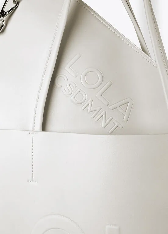 Bolso shopper con logo en relieve CRUDO Lola Casademunt
