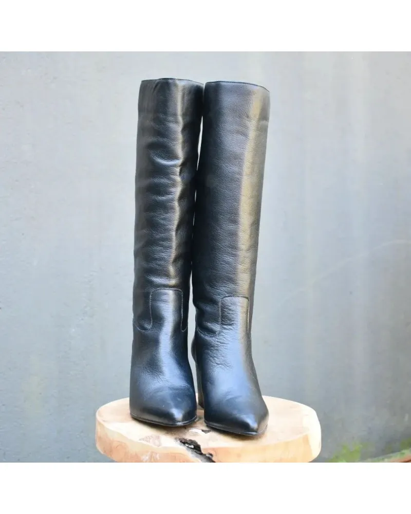 Bota de piel de caña alta  NEGRA CALMODA 7168