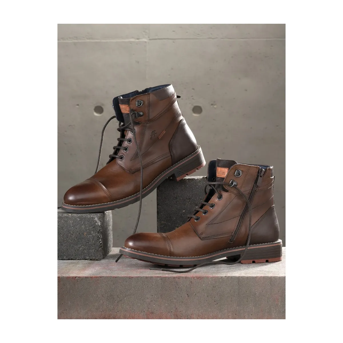 Bota Fluchos Terry Marrón hombre con cordones F1342