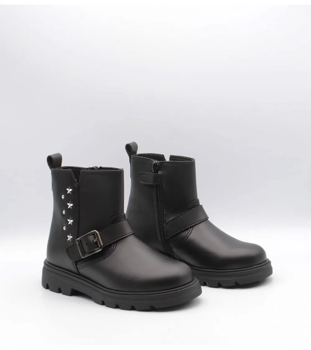 BOTA NIÑA PABLOSKY PIEL NEGRA ESTILO MOTERO