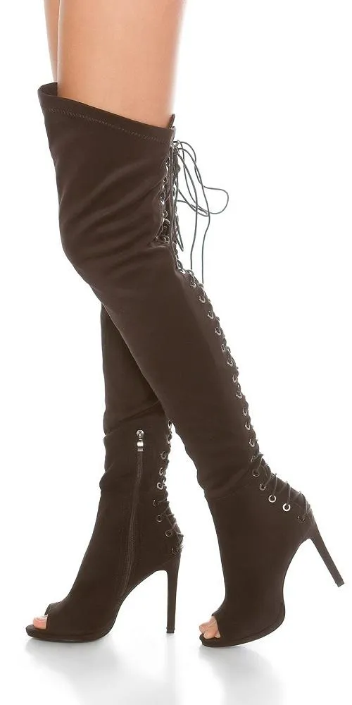 Botas de caña alta ante antracita