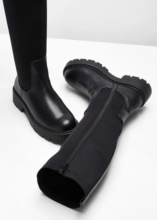 Botas de caña ancha Negro
