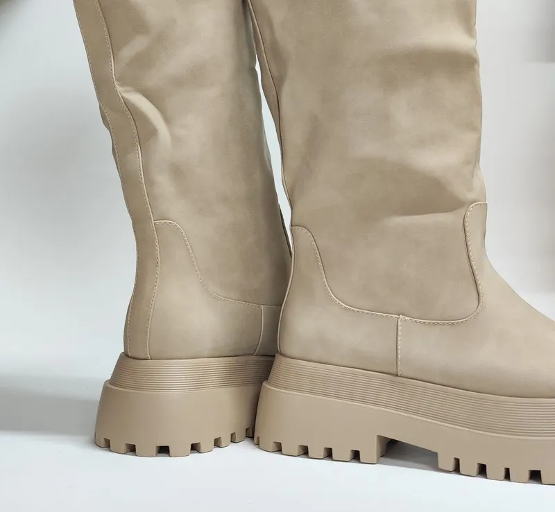 Botas Y Botines Mim ROMA piel vegana beig