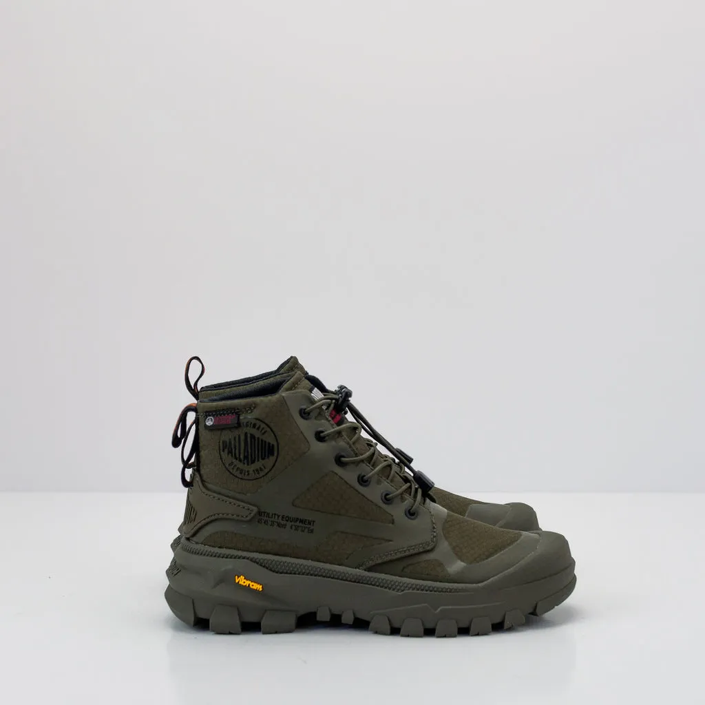 BOTIN  PALLADIUM  PALLARIDER CUFF WATERPROOF OLIVE NIGHT MUJER