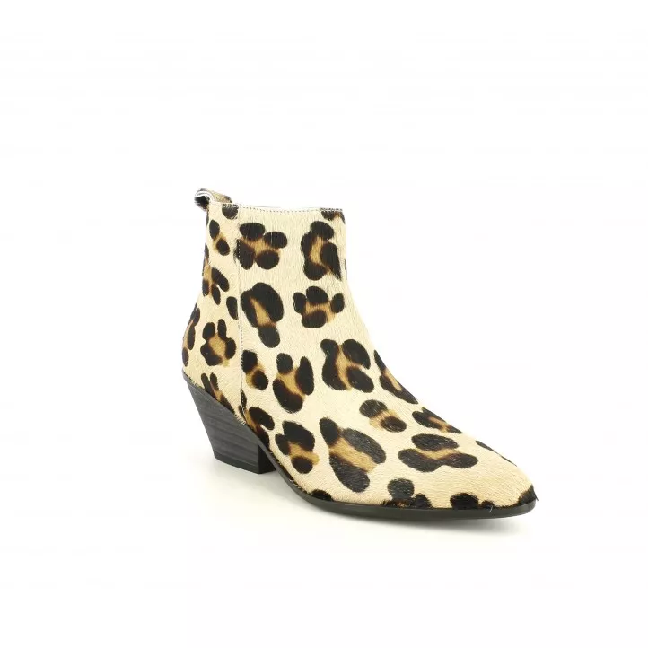 Botines Angel Alarcón print  leopardo con cremallera