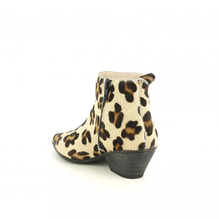Botines Angel Alarcón print  leopardo con cremallera