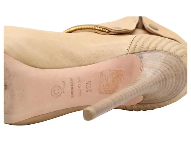Botines con cremallera Faithful de Alexander McQueen en cuero beige Castaño 
