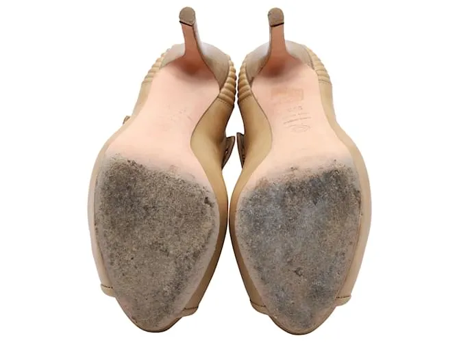 Botines con cremallera Faithful de Alexander McQueen en cuero beige Castaño 