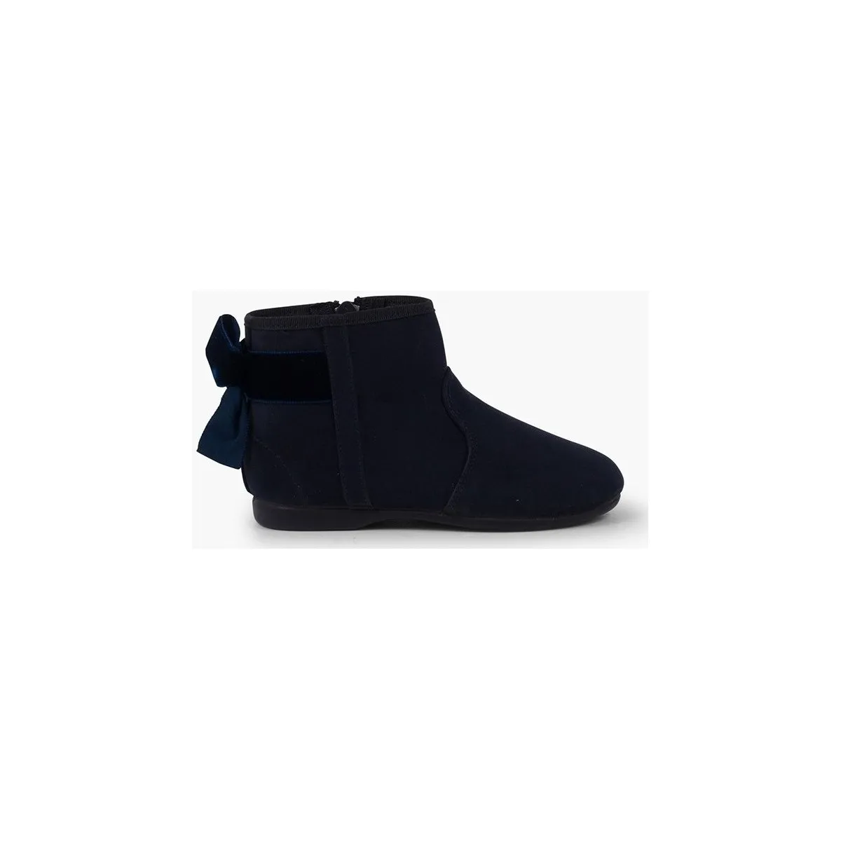 Botines con lazo terciopelo y cremallera