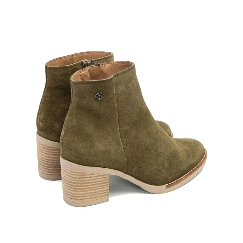 BOTINES DE TACÓN KAKI CON CREMALLERA NALA