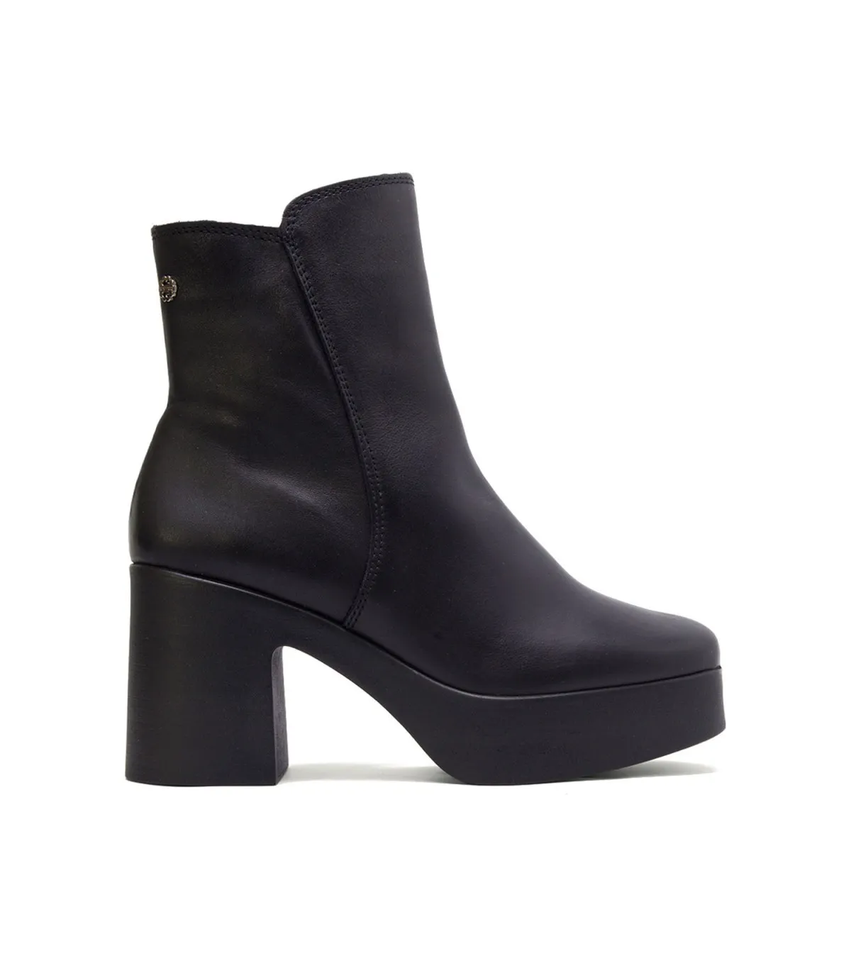 BOTINES DE TACÓN NEGRO CON CREMALLERA LIA