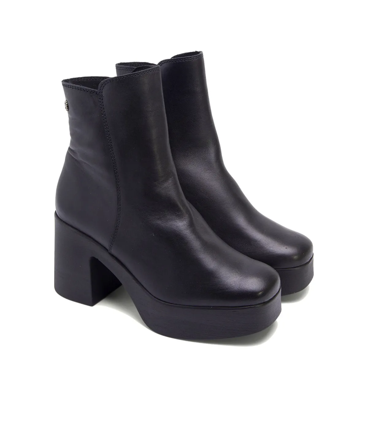 BOTINES DE TACÓN NEGRO CON CREMALLERA LIA