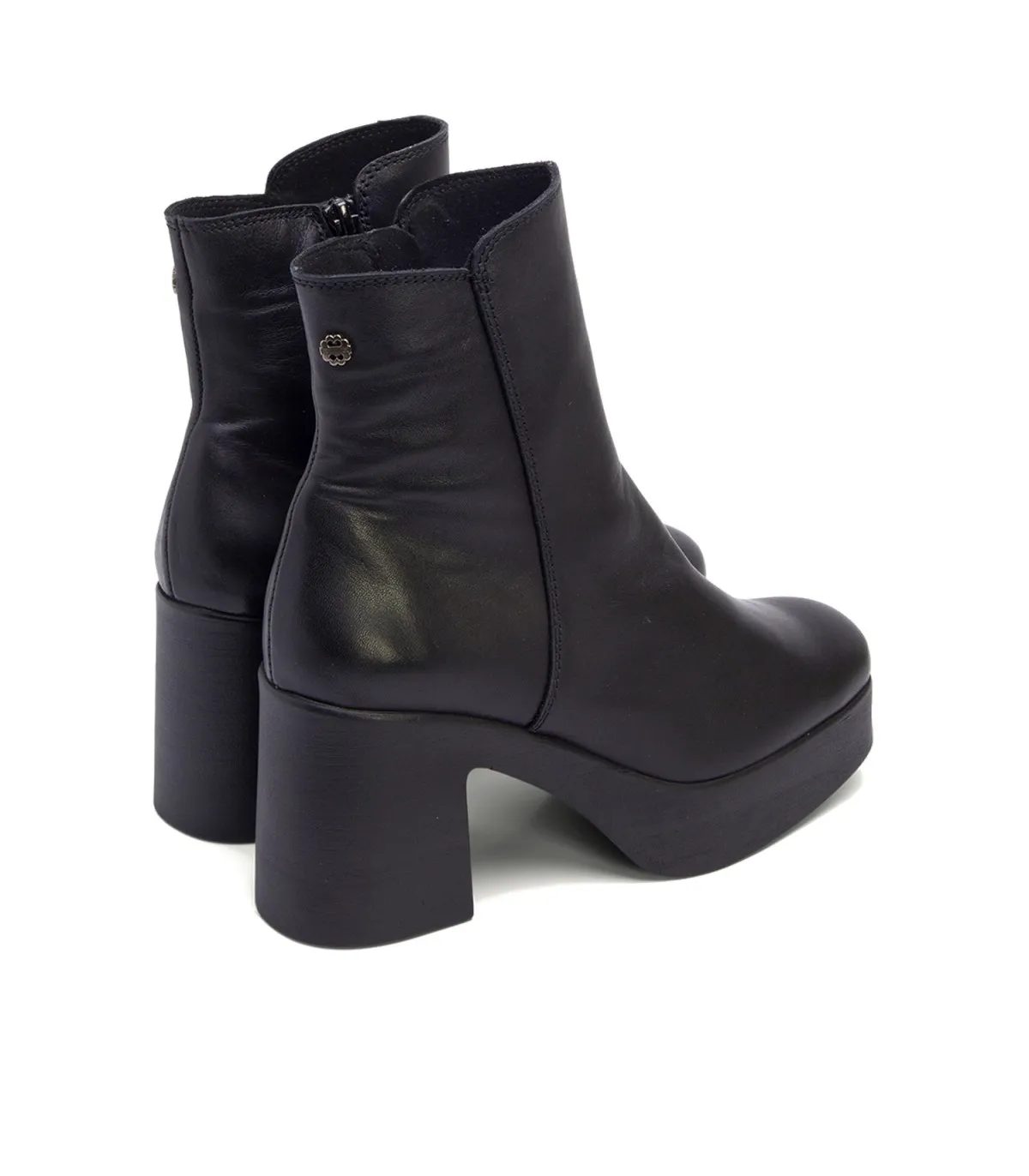 BOTINES DE TACÓN NEGRO CON CREMALLERA LIA