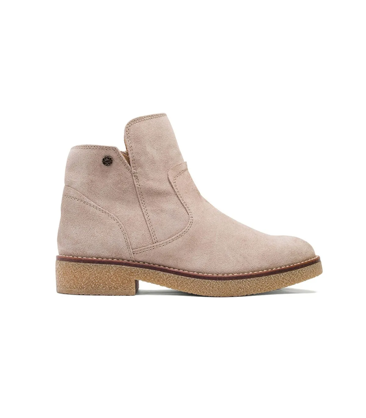 BOTINES PLANOS ARENA CON CREMALLERA VALERIE