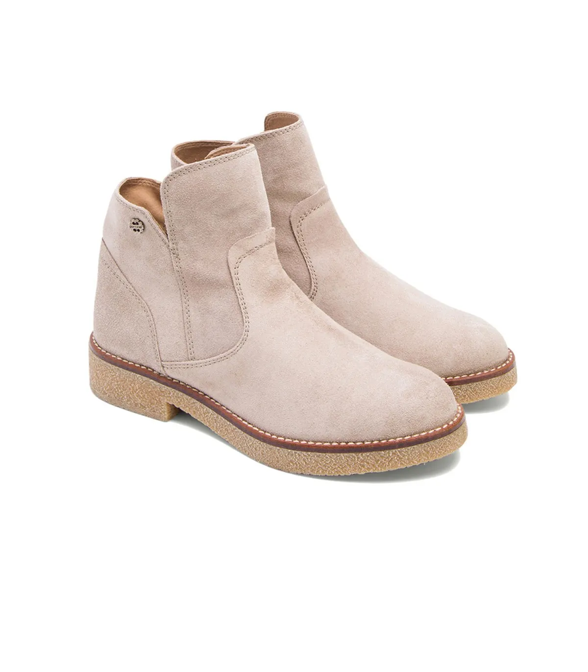 BOTINES PLANOS ARENA CON CREMALLERA VALERIE