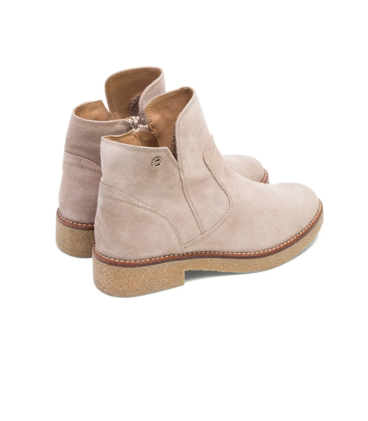 BOTINES PLANOS ARENA CON CREMALLERA VALERIE