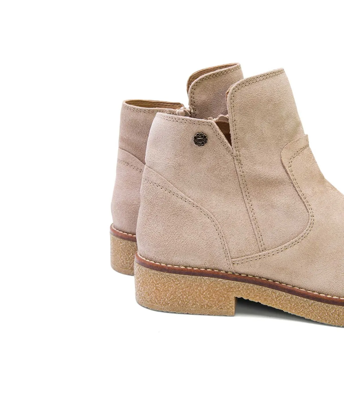 BOTINES PLANOS ARENA CON CREMALLERA VALERIE