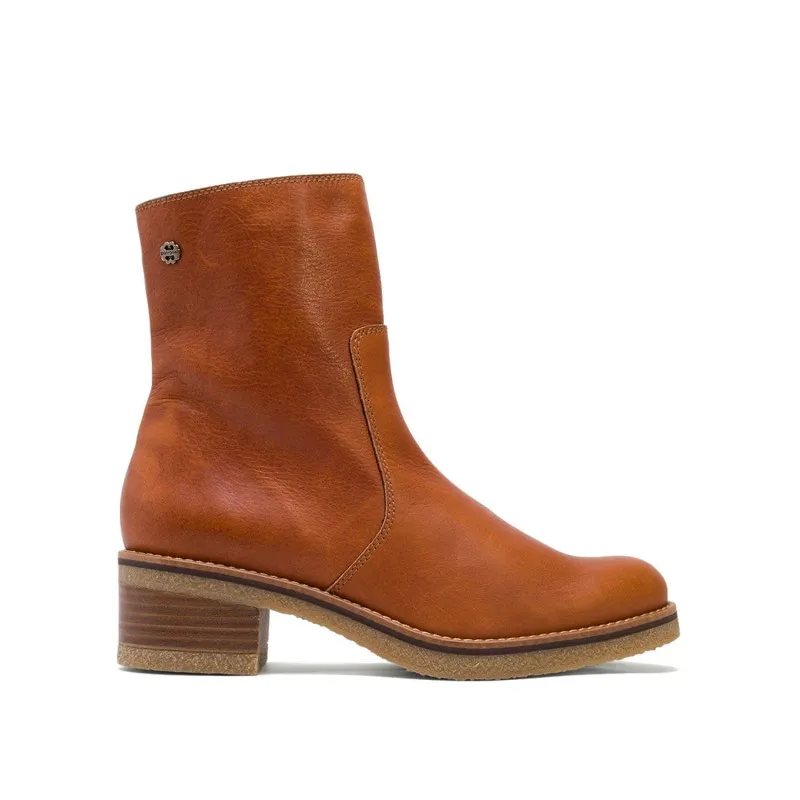 BOTINES PLANOS CUERO CON CREMALLERA PAX