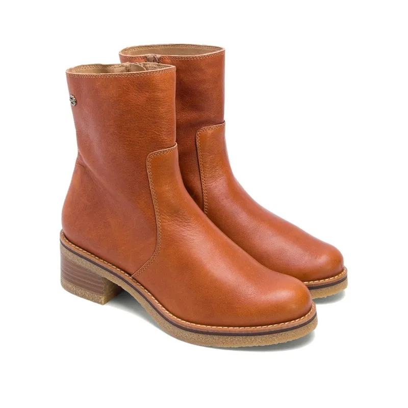 BOTINES PLANOS CUERO CON CREMALLERA PAX