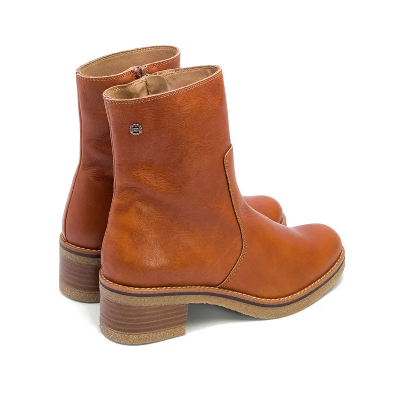 BOTINES PLANOS CUERO CON CREMALLERA PAX