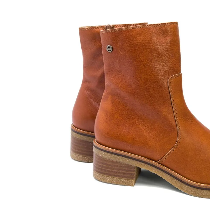 BOTINES PLANOS CUERO CON CREMALLERA PAX