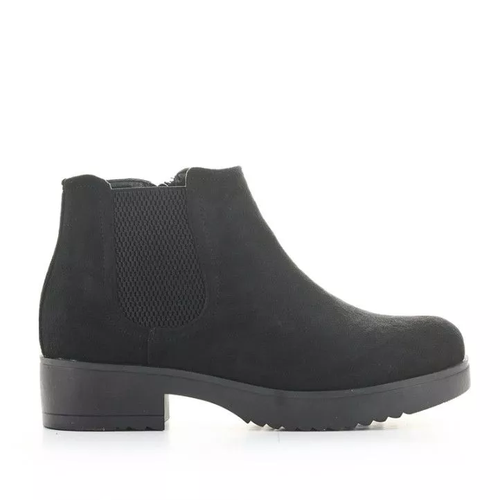 Botines QUETS! negros con elástico y cremallera en el lateral