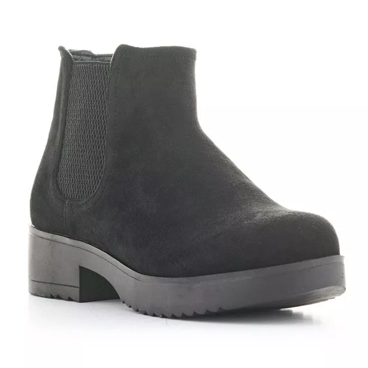 Botines QUETS! negros con elástico y cremallera en el lateral